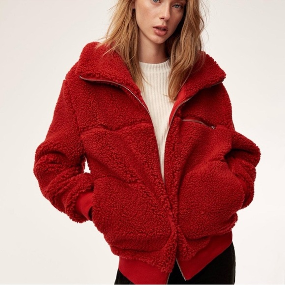 Aritzia Wilfred Teddy Bomber size S